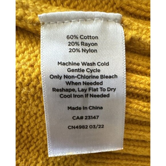 Talbots, Medium, Ruffel Crewneck Sweater, Marigold, yellow, long sleeve - Picture 14 of 15